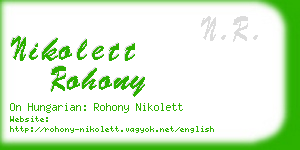 nikolett rohony business card